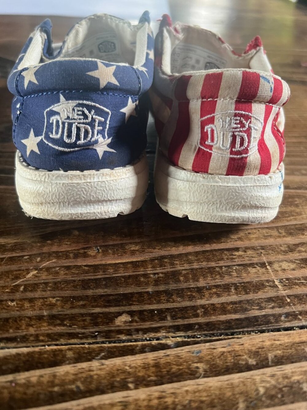 Hey Dude - Wally Youth Patriotic Flag Shoe 12 / Red/White/Blue - Picture 3 of 5